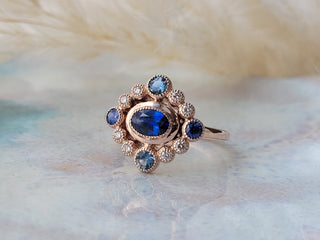 Blue Montana Sapphire and Diamond Ring