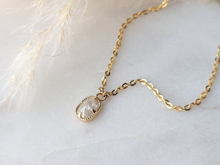 Milky Cushion Diamond Pendant