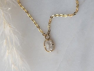 Milky Cushion Diamond Pendant