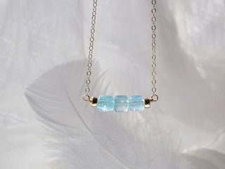Strut Jewelry Aquamarine Bar Necklace