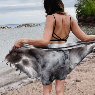 Oversized Turkish  Towel - Tie-Dye -Abyss