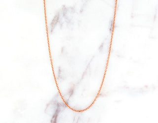 18 Inch 14K Rose Gold Rolo Chain - N605PINK