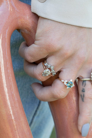 Natural Fancy Gray Pear Shaped Diamond Ring