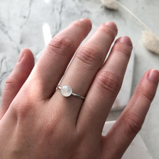 Sterling Silver Rainbow Moonstone Stacking Ring