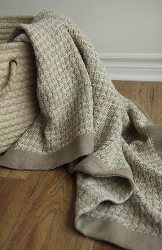Plymouth Plaid Linen Off White Throw