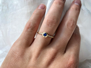 Blue Sapphire and Diamond Ring