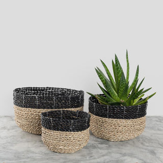 Bowl Baskets - Black/Natural