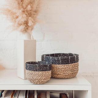 Bowl Baskets - Black/Natural