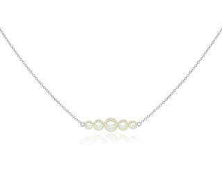 Surge Silver Pearl Sideways Pendant Small