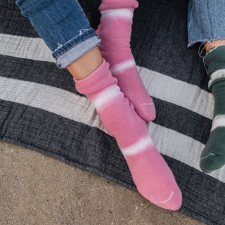 Pima Socks - Terry Tie Dye- Pink