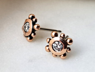 Diamond Rose Stud Earrings