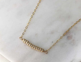 14K Gold-Filled Beaded Bar Necklace