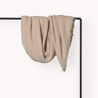 Fleece Lined Crinkle Throw - Beige