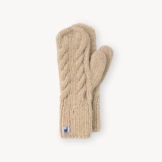 Hand-Knit Alpaca Mittens- Champagne