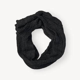 Hand-Knit Alpaca Wendy Scarf - Charcoal