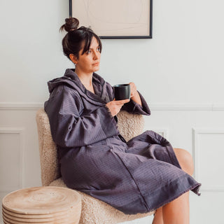 Terry Leo Robe - Charcoal