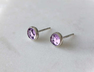 Sterling Silver Amethyst Studs