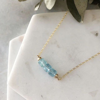 Strut Jewelry Aquamarine Bar Necklace