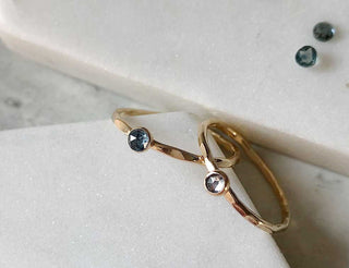 14K Gold-Filled Petite Montana Sapphire Stacking Ring