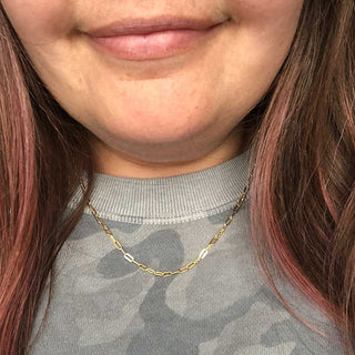 14K Gold-Filled Small Flat Link Connection Chain Necklace