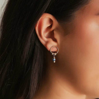 Iridescent Pearl Circle Drop Earrings