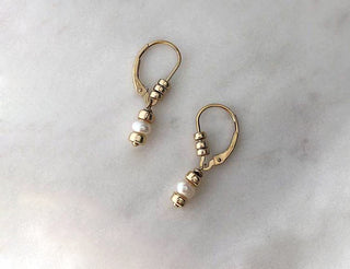 White Pearl Drop Earrings