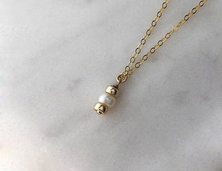 White Pearl Drop Necklace