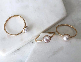 14K Gold-Filled Pearl Stacking Ring