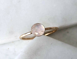 14K Gold-Filled Rainbow Moonstone Stacking Ring