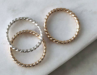 14K Gold-Filled Twist Single Stacking Bands