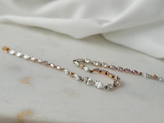 4.95TW Pink & White Diamond Bracelet