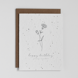 Plantable Greeting Card - January Birth Flower (Carnation)