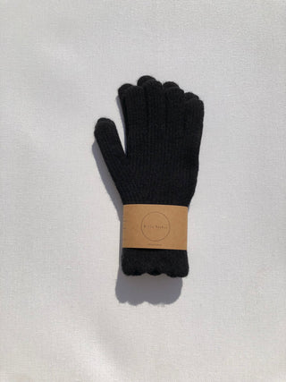 Fuzzy Wool Screen Touch Gloves- Black