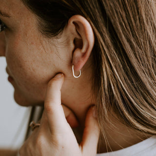 Rectangle Huggie Hoops