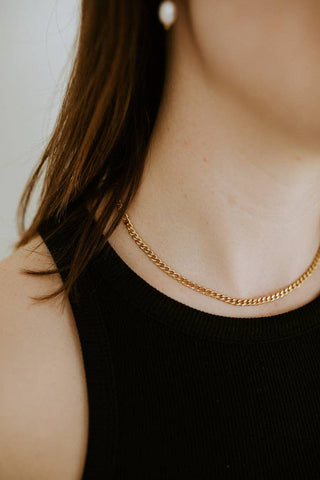 Gold Filled Curb Chain Necklace