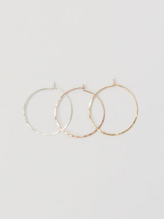 Hammered 1.5" Hoop Earrings