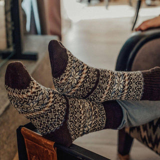 Nordic Socks Merino Wool in PERFORM™ - Sigrid - Chocolate