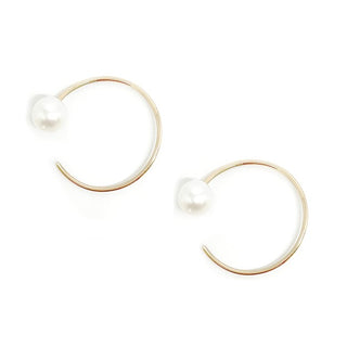 Open V Pearl Earrings