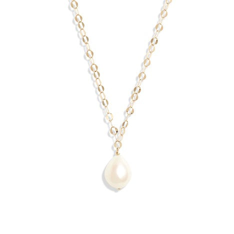 Poppy Finch Oval Shimmer Baroque Pendant Necklace
