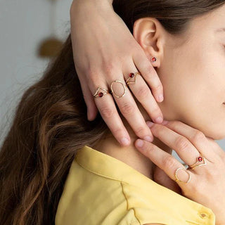 14K Gold-Filled Garnet Stacking Ring