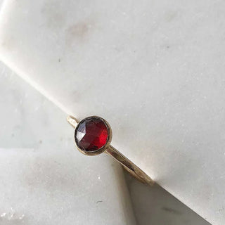 14K Gold-Filled Garnet Stacking Ring