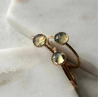 14K Gold-Filled Moss Agate Stacking Ring