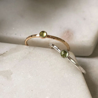 14K Gold-Filled Petite Peridot Stacking Ring