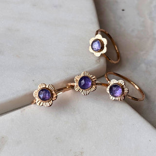 14K Gold-Filled Tanzanite Flower Ring