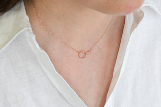 14K Rose Gold Filled Double Circle Necklace