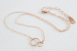 14K Rose Gold Filled Double Circle Necklace