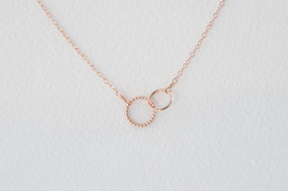14K Rose Gold Filled Double Circle Necklace