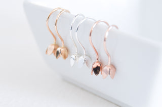 14K Rose Gold Filled Tulip Drop Earrings