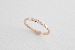 14k Rose Gold-Filled Sparkle Pebble Stacking Ring
