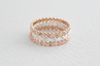 14k Rose Gold-Filled Sparkle Pebble Stacking Ring